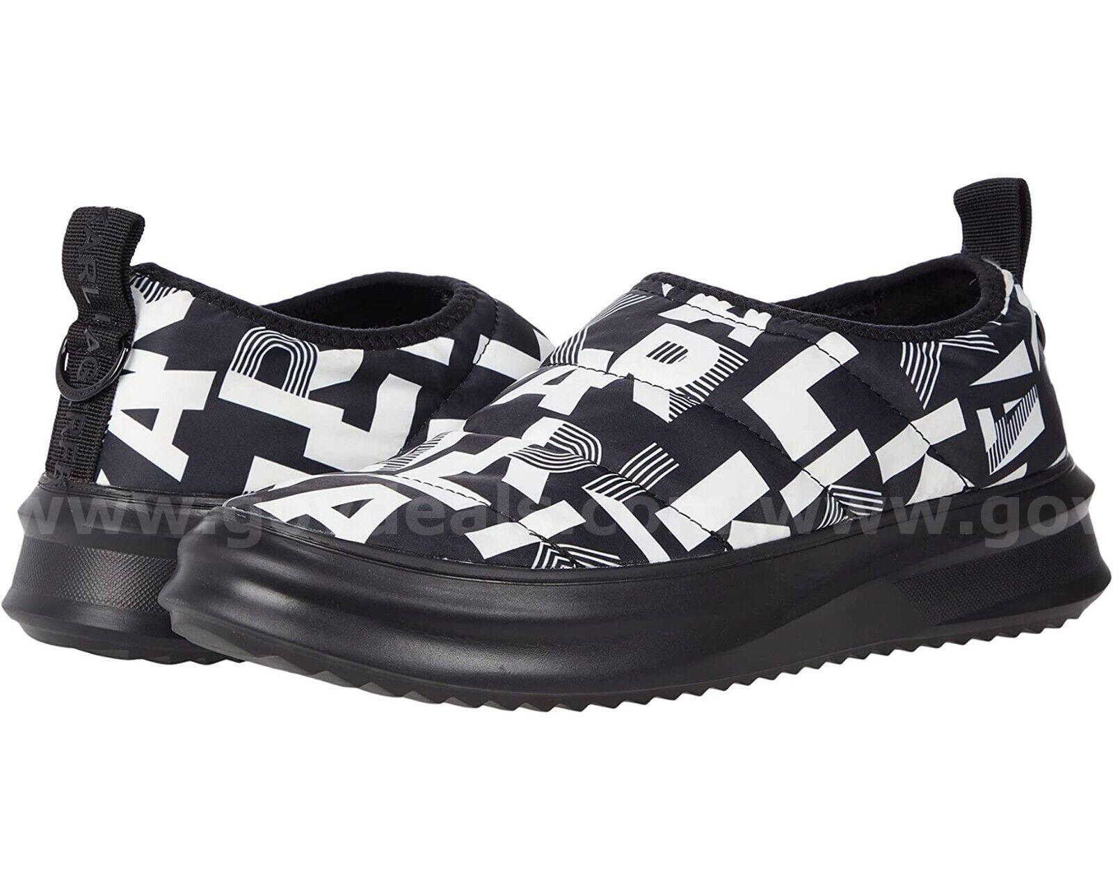 RARE/KARL LAGERFELD QUILTED LOGO SLIPPER BLACK WHITE MEN SNEAKERS SIZE 10M NEW*WILL SHIP*   Government Surplus Auction - Primary Photo