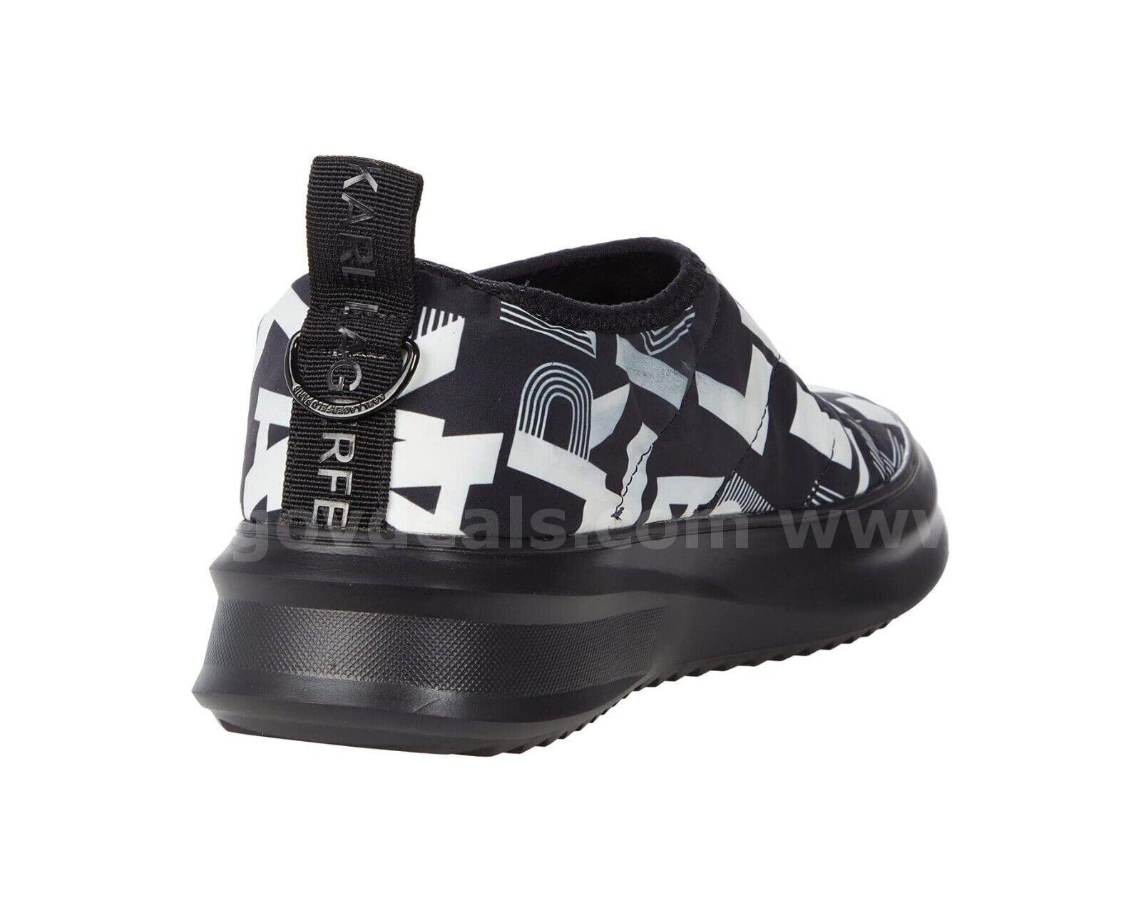 RARE/KARL LAGERFELD QUILTED LOGO SLIPPER BLACK WHITE MEN SNEAKERS SIZE 10M NEW*WILL SHIP*   Government Surplus Auction - Photo #3
