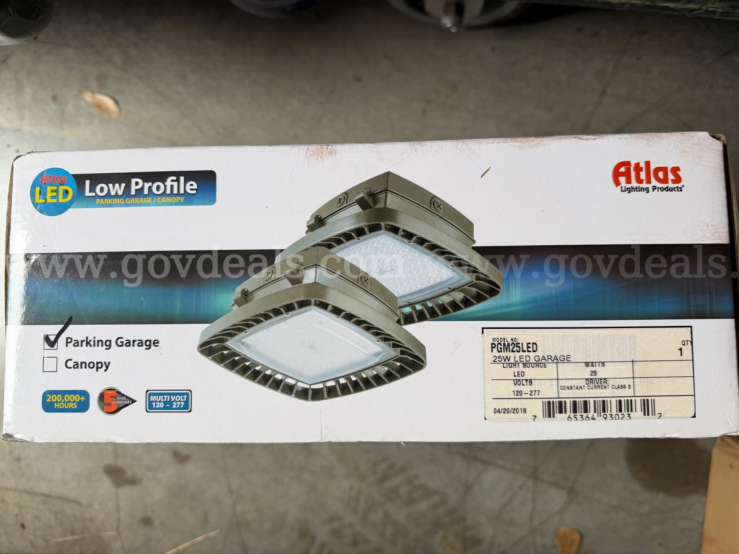 Atlas led light 120-277 V Model PGM25LED 25 W LED GARAGE *WILL SHIP*  120 Government Surplus Auction - Photo #3