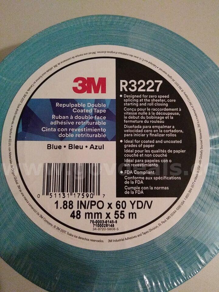 3M™ Repulpable Web Processing Double Coated Tape R3227 BLUE 1.88 IN/PO X 60 YD *CAN SHIP*  R3227 Government Surplus Auction - Primary Photo
