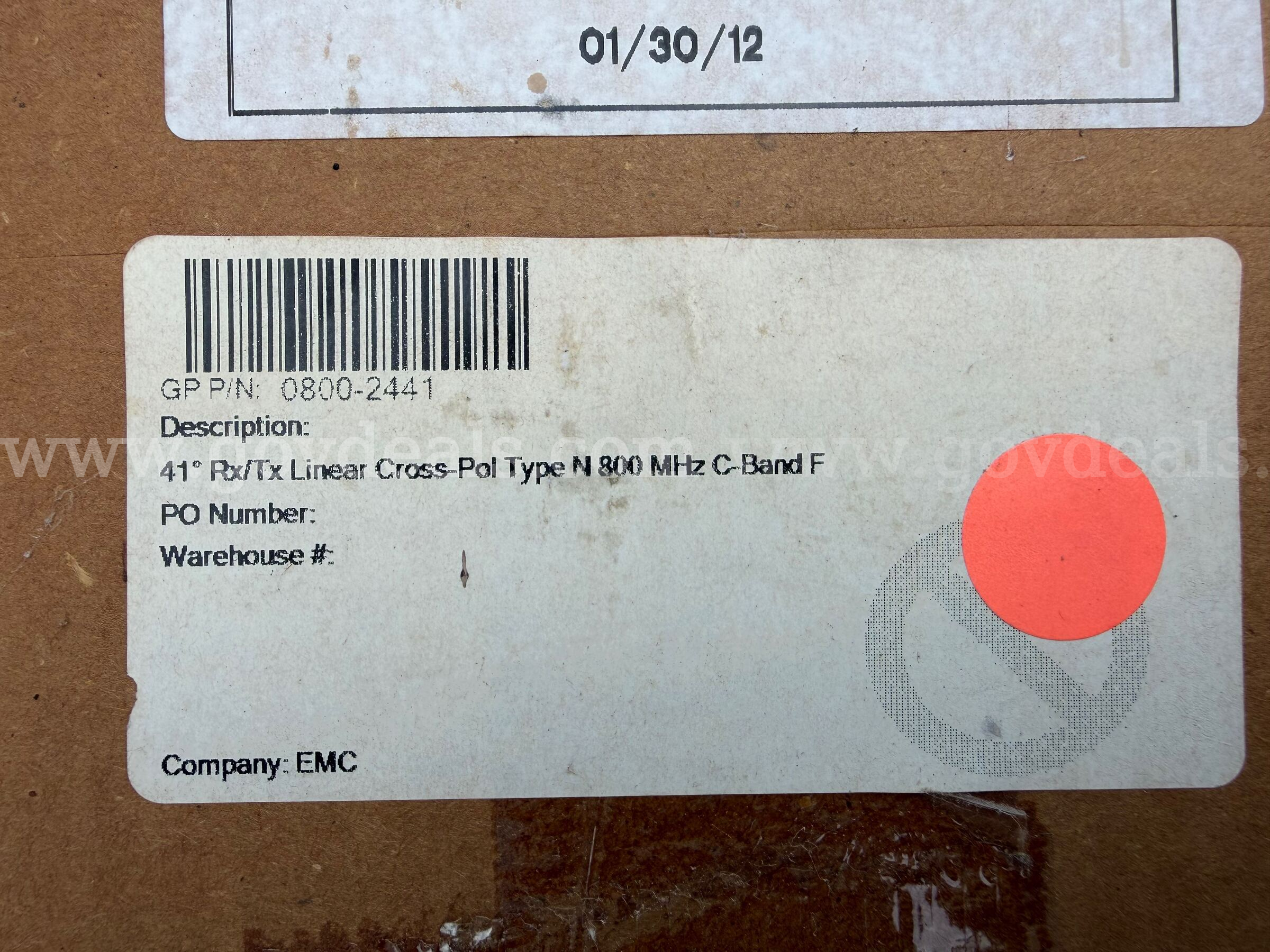 PRODELIN GENERAL DYNAMICS SATCOM TECHNOLOGIES RT C-BAND FEED ASSY X-POL 800 MHZ TYPE N 0800-2441 *WILL SHIP*  800 Government Surplus Auction - Photo #3