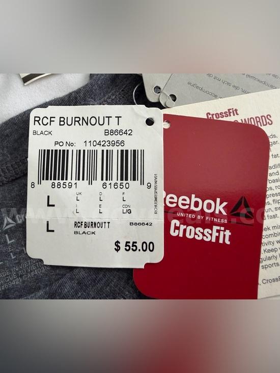 REEBOK Crossfit Shirt RCF BURNOUT BLACK TEE #B86642 Men's SIZE: LARGE NWT $55 *WILL SHIP*   Government Surplus Auction - Photo #6