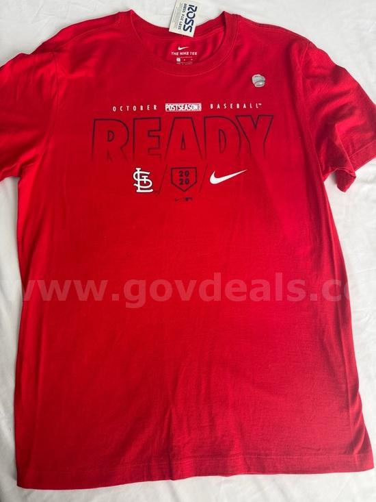 NIKE MLB ST.LOUIS CARDINALS "BASEBALL READY " COLOR RED SIZE MEDIUM 14885626 NWT *WILL SHIP*   Government Surplus Auction - Primary Photo