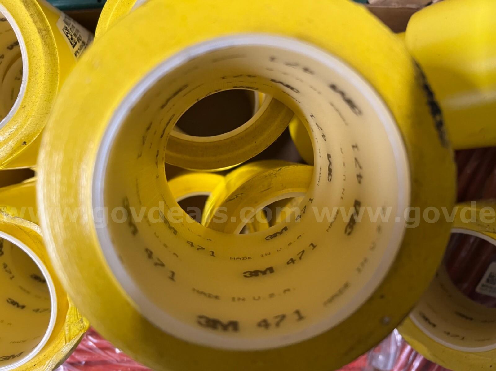 3M™ COMMERCIAL Industrial PACK Vinyl Tape 471, Yellow, 4" in x 36 yd, 5.2 mil  471 Government Surplus Auction - Photo #3