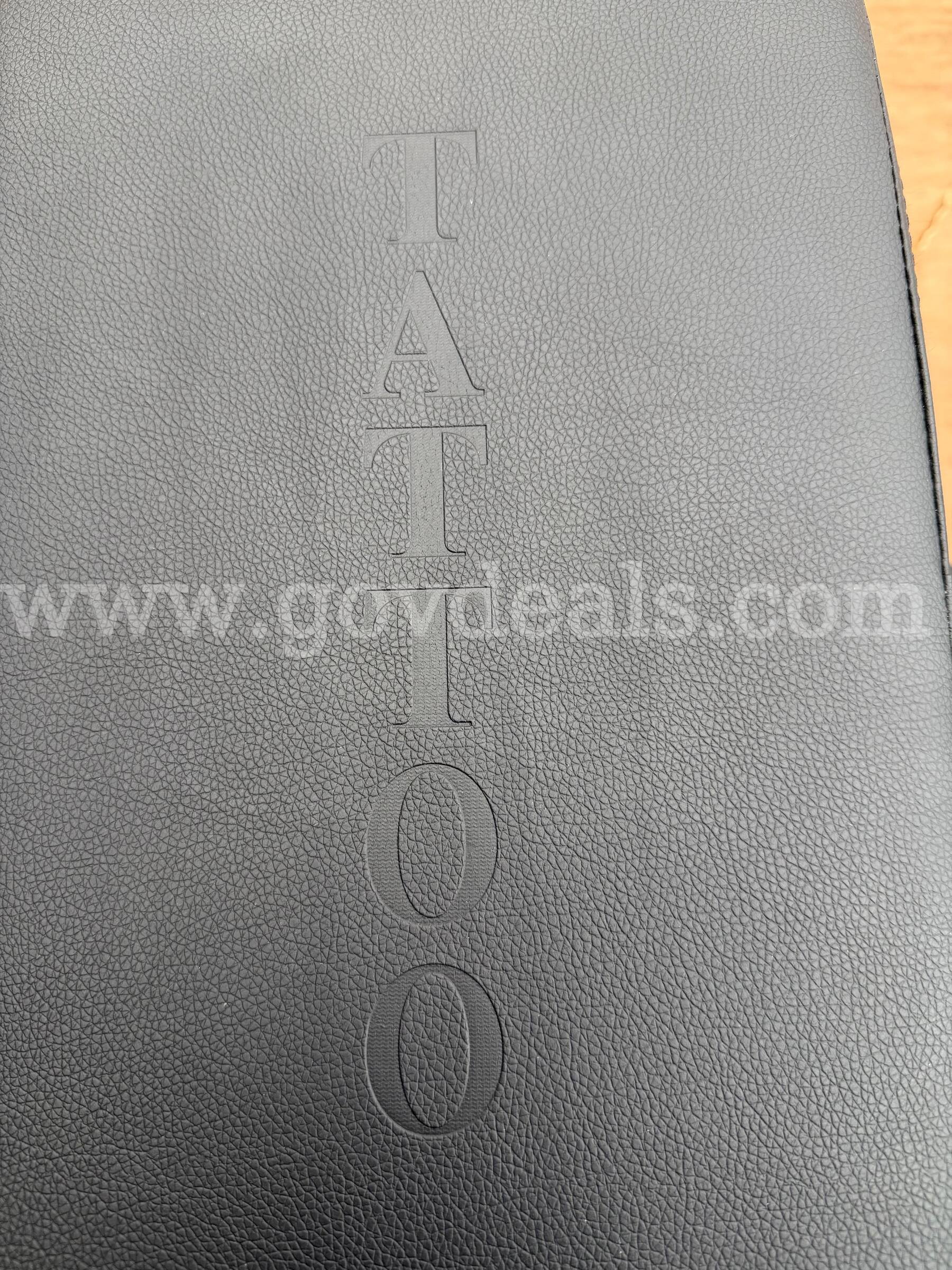 TATTOO EXTENDABLE ARMREST STANDS BLACK GENUINE LEATHER NEW   Government Surplus Auction - Primary Photo