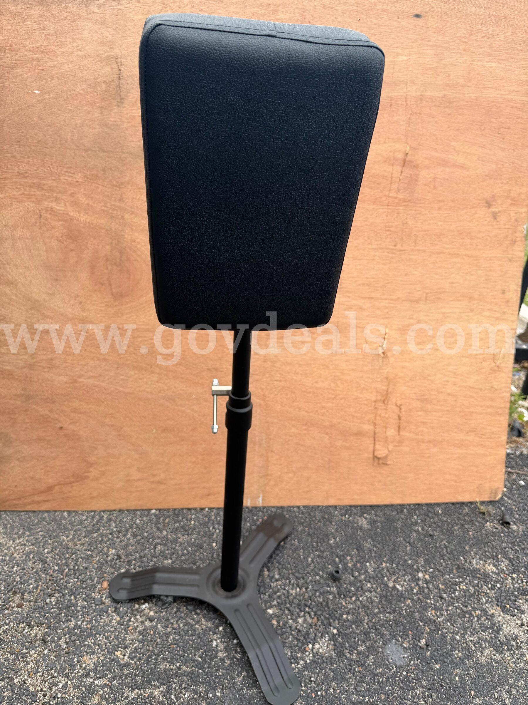 TATTOO EXTENDABLE ARMREST STANDS BLACK GENUINE LEATHER NEW   Government Surplus Auction - Primary Photo
