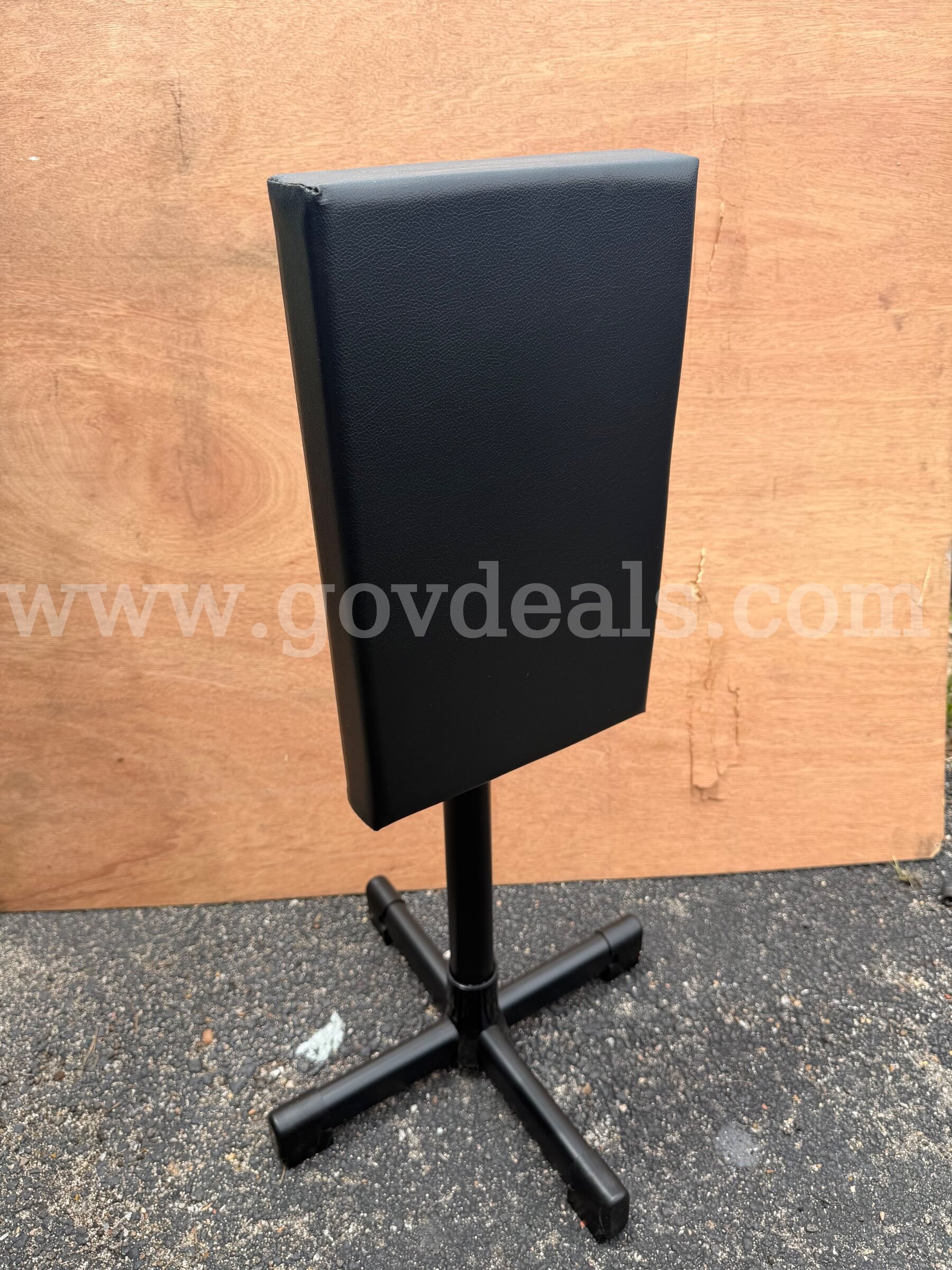 TATTOO EXTENDABLE ARMREST STANDS BLACK GENUINE LEATHER NEW   Government Surplus Auction - Primary Photo