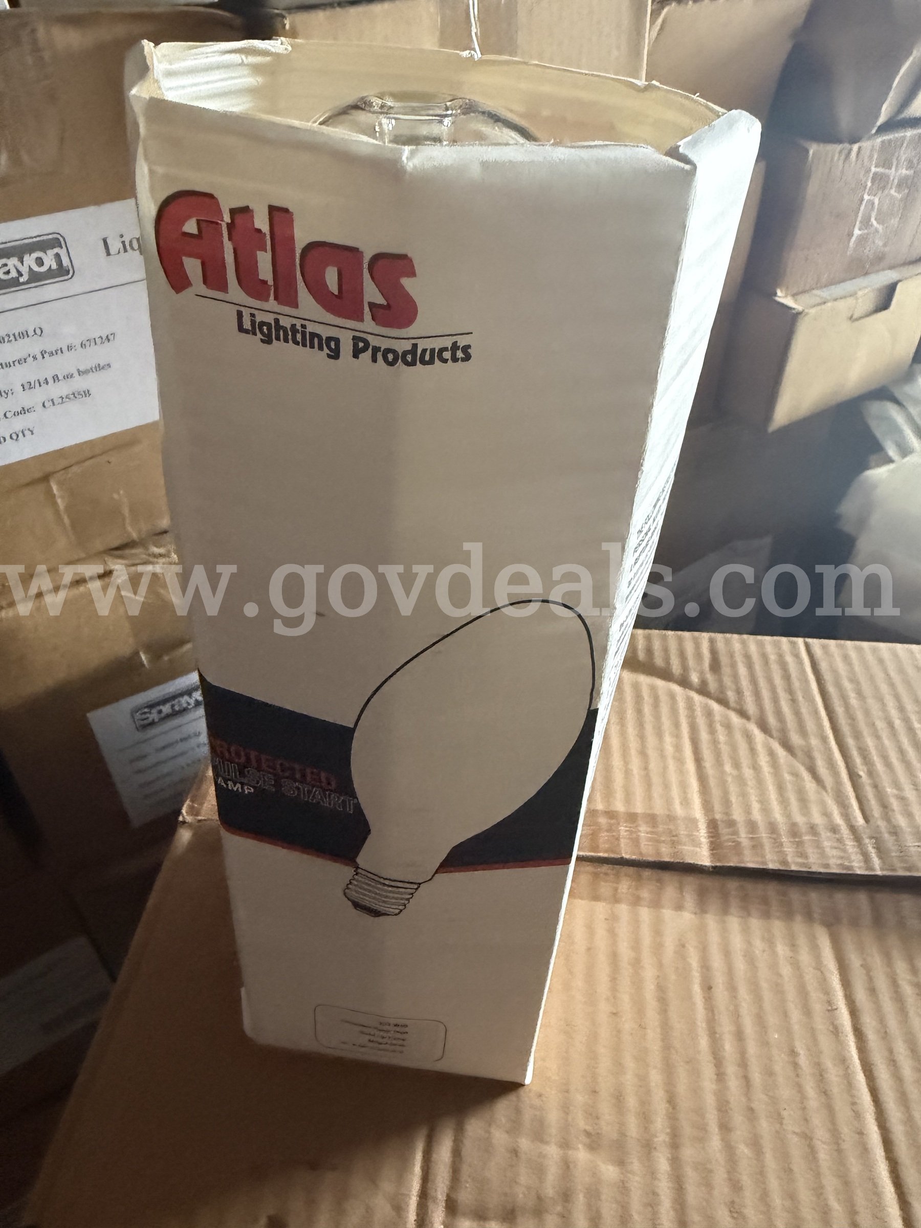 CASE OF 6 COMMERCIAL "ATLAS" HID LAMPS LIGHTNING PRODUCTS 320W PULSE START LAMP MP320/BU/PS  *WILL SHIP* Case 320W Government Surplus Auction - Photo #5