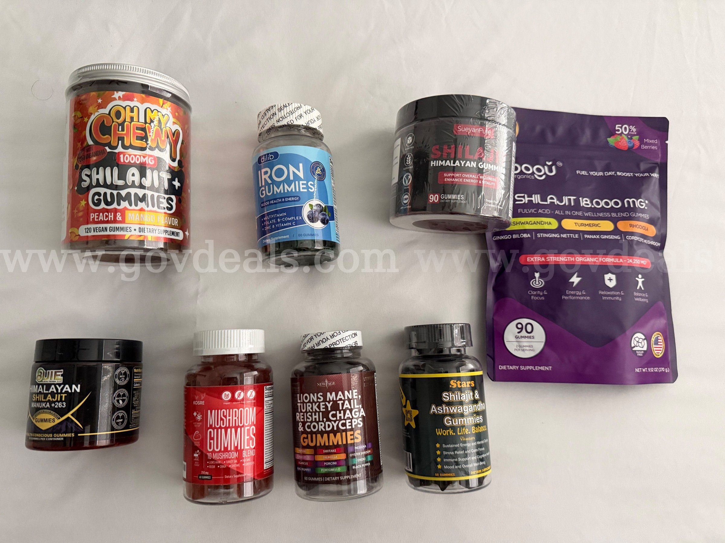 LOT OF 8 ASSORTED VITAMINS PILLS FACTORY SEALED EXP.2026 *WILL SHIP* B2   Government Surplus Auction - Primary Photo