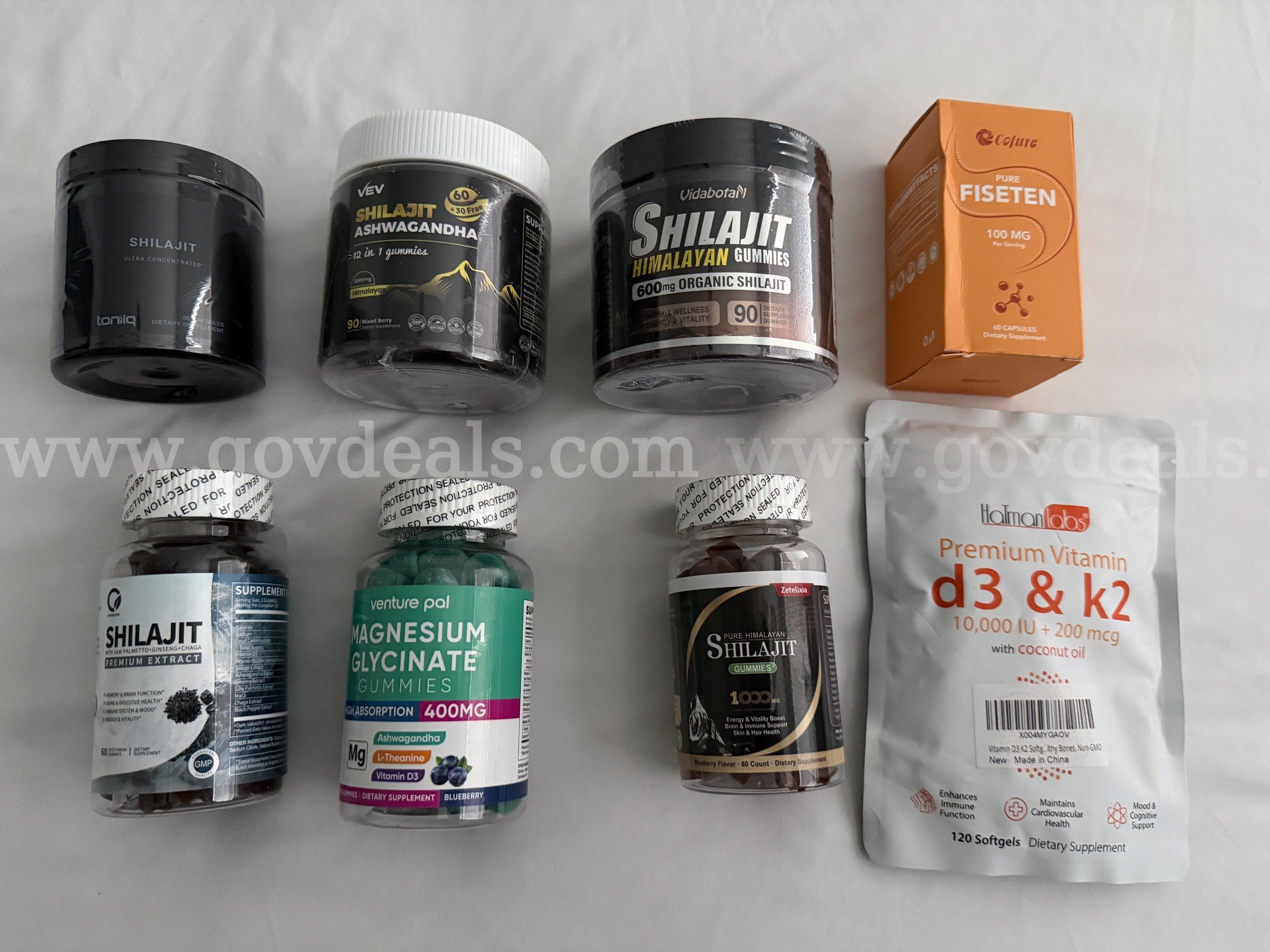 LOT OF 8 ASSORTED VITAMINS PILLS FACTORY SEALED EXP.2026 *WILL SHIP* B3   Government Surplus Auction - Primary Photo