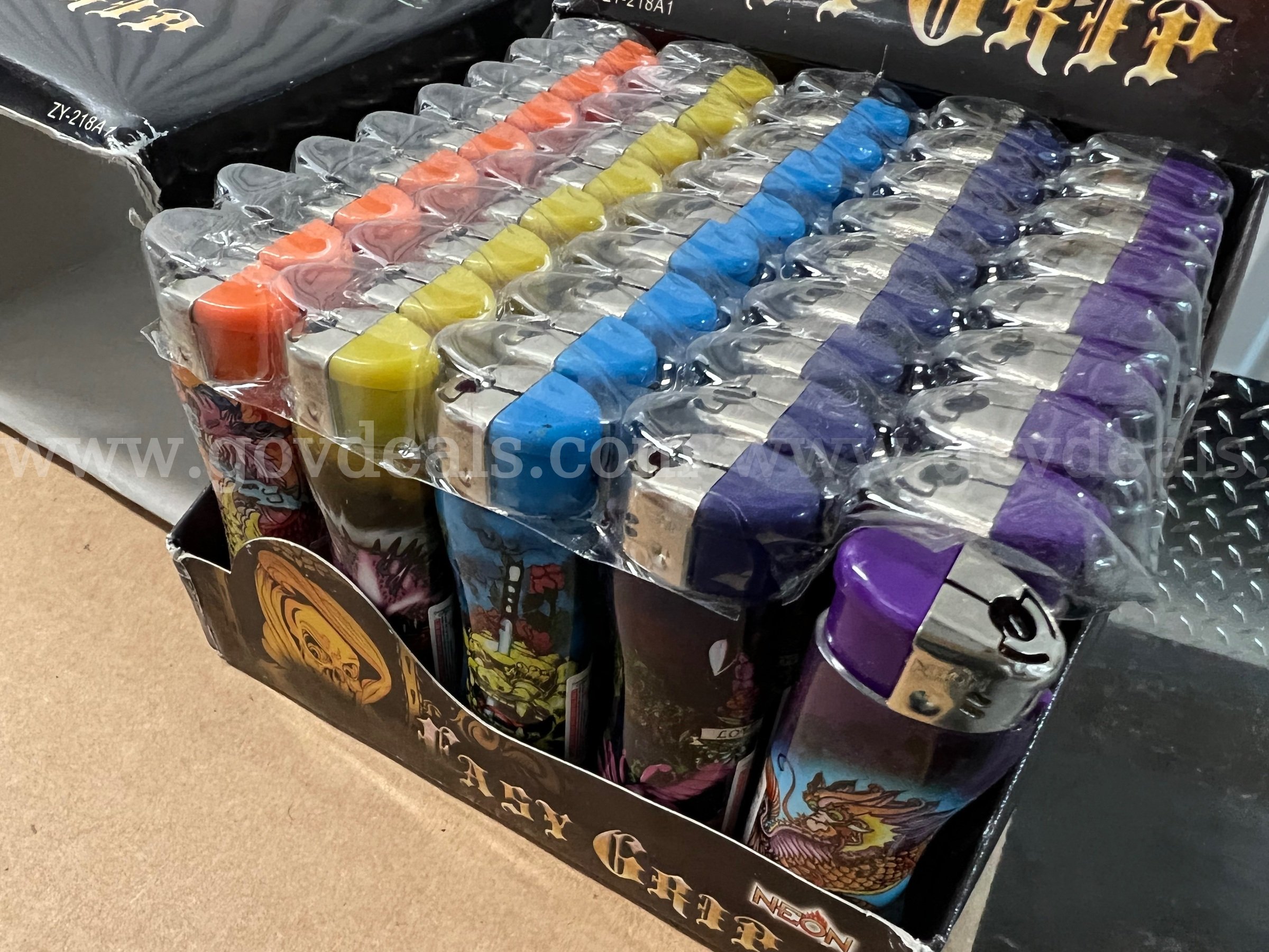 BOX OF 40 REUSABLE NEON GAS LIGHTERS EASY GRIP Lighter -Tattoo Classic FULL SIZE Large,NEW  *WILL SHIP*   Government Surplus Auction - Photo #2