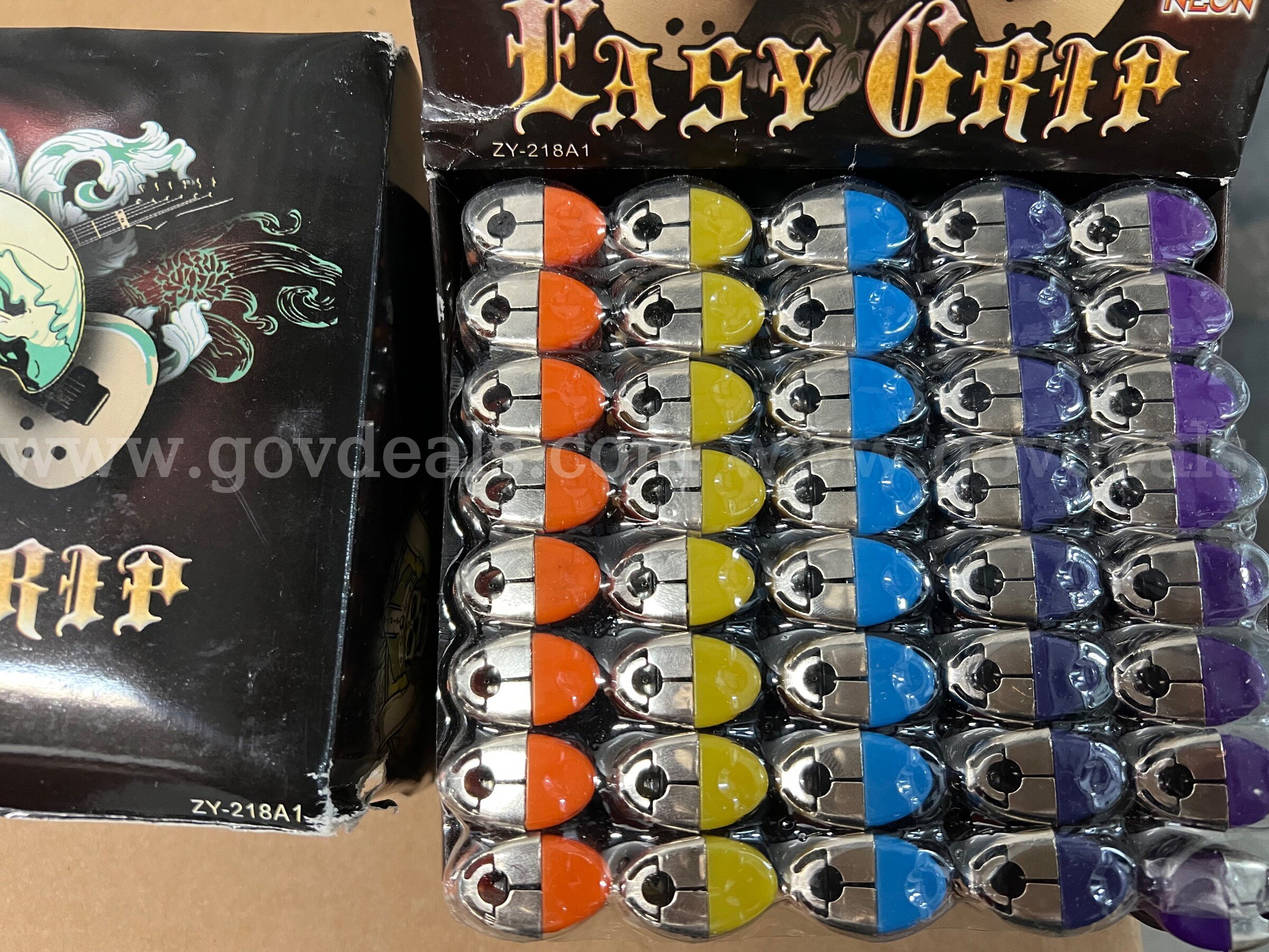 BOX OF 40 REUSABLE NEON GAS LIGHTERS EASY GRIP Lighter -Tattoo Classic FULL SIZE Large,NEW  *WILL SHIP*   Government Surplus Auction - Photo #4