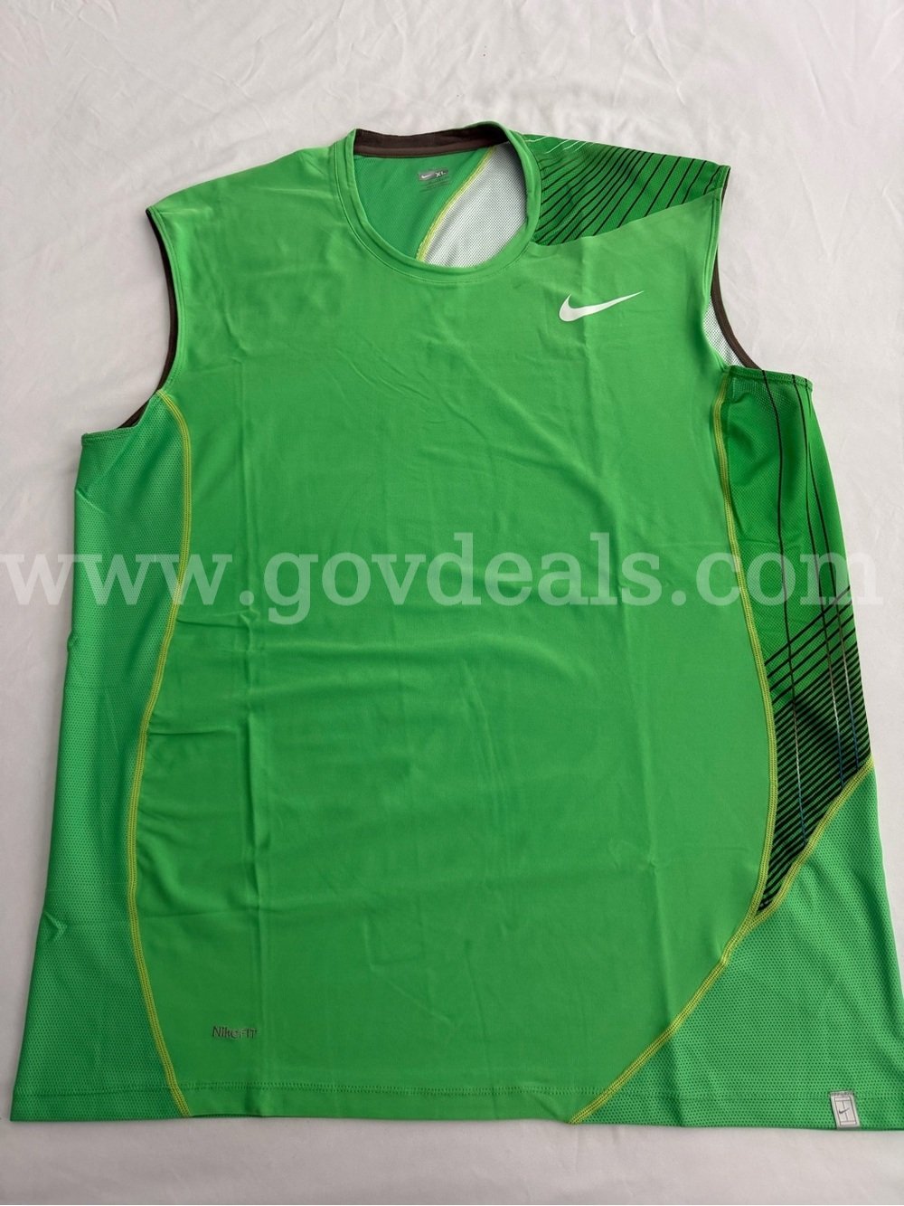 VINTAGE RAFAEL NADAL NikeFIT TENNIS PARIS 2008 Men's GREEN Tank TOP 267787-300 SIZE XL NWOT *WILL SHIP*  300 Government Surplus Auction - Photo #5