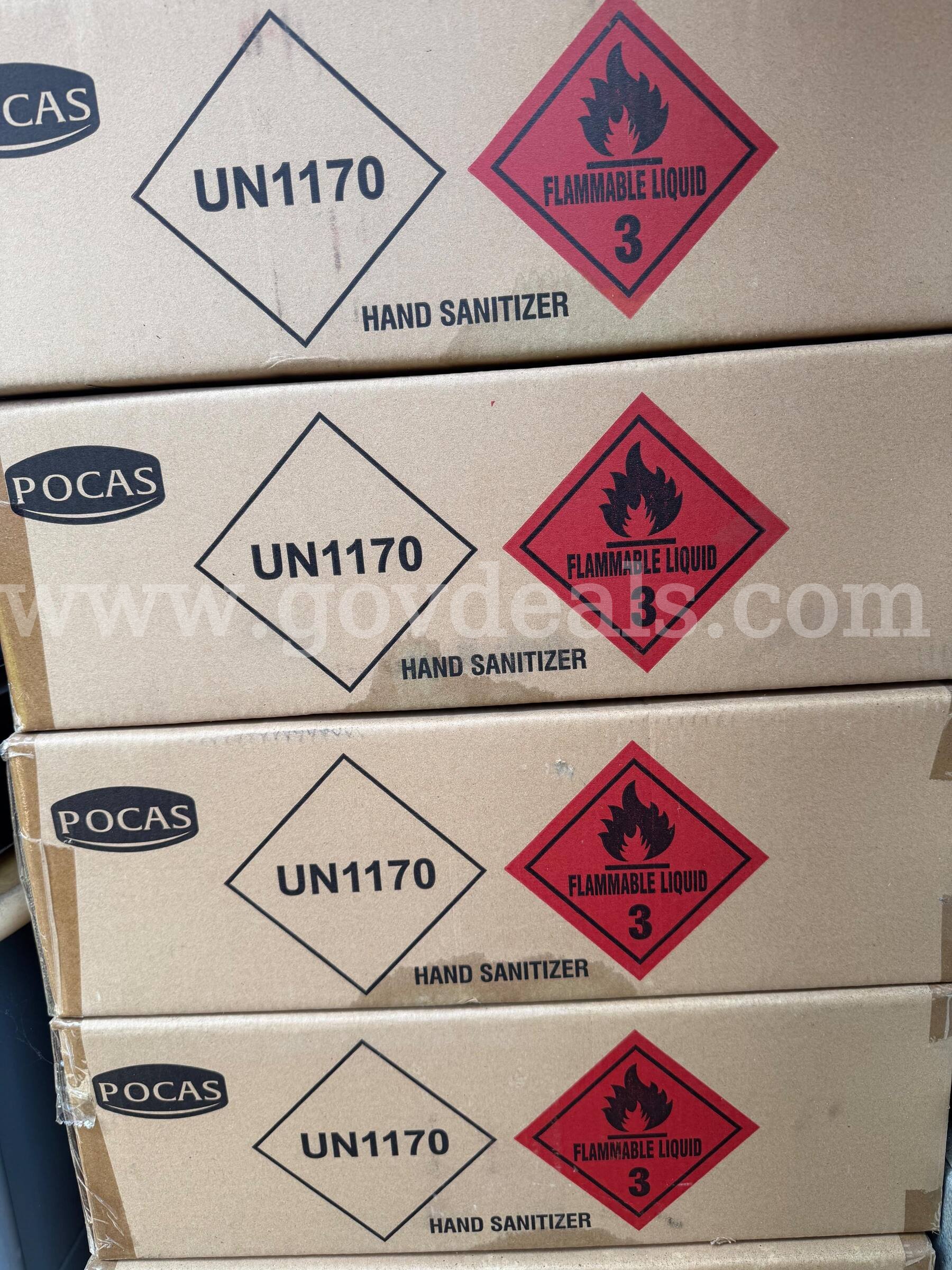 PALLET OF 10 MASTER CASE HAND SANITIZER (500ML) POCAS 24 x 16.9 fl.oz per case (total of 240 bottles) Case 500ML Government Surplus Auction - Photo #4