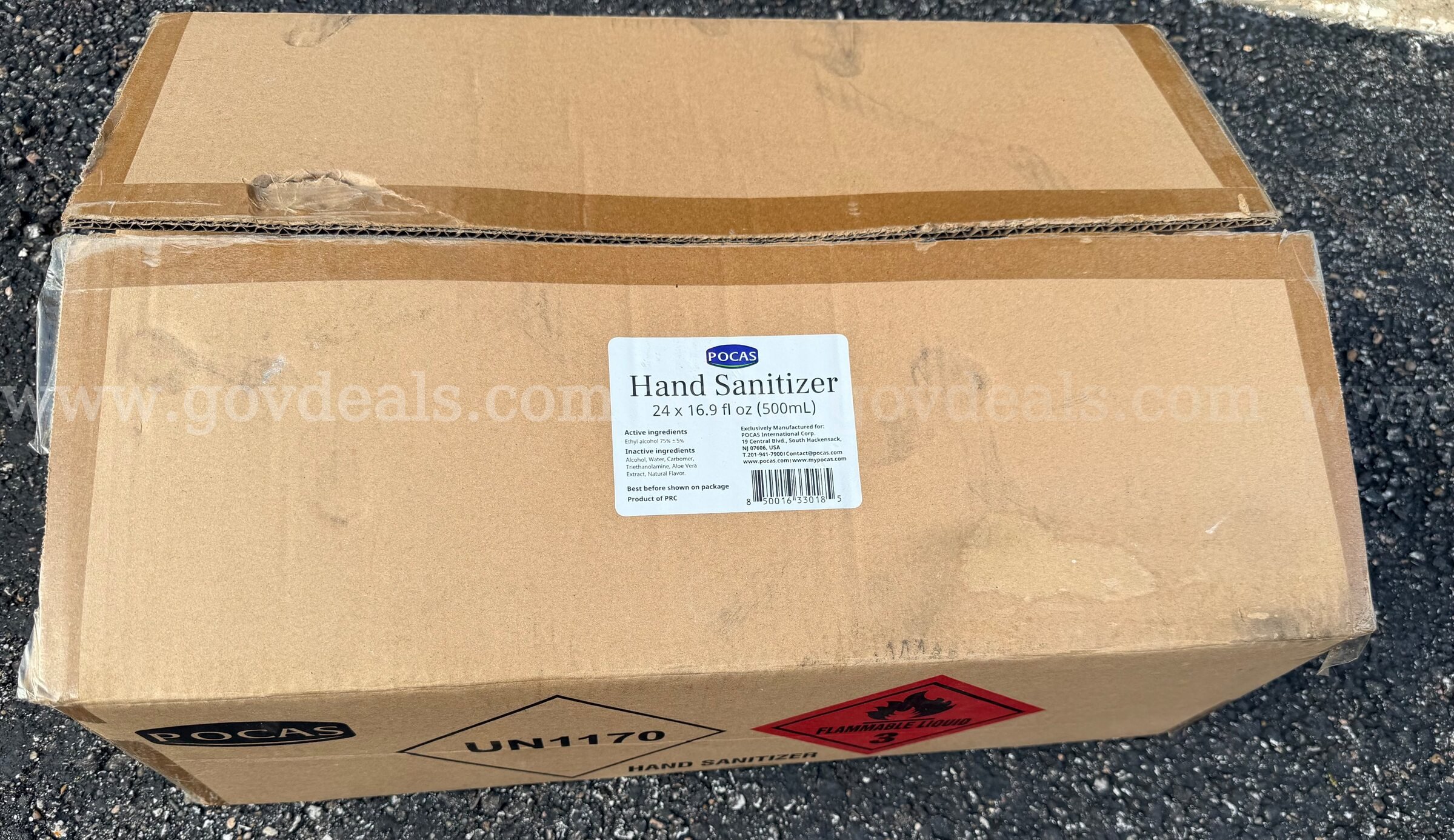 PALLET OF 10 MASTER CASE HAND SANITIZER (500ML) POCAS 24 x 16.9 fl.oz per case (total of 240 bottles) Case 500ML Government Surplus Auction - Photo #5