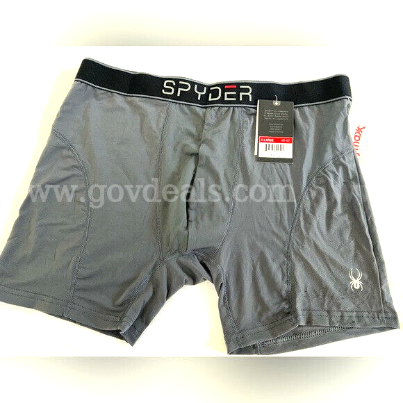 SPYDER UNDERWEAR Elite Men's Boxer Briefs COLOR CHARCOAL EXTRA LARGE NWT $22  *WILL SHIP*   Government Surplus Auction - Primary Photo