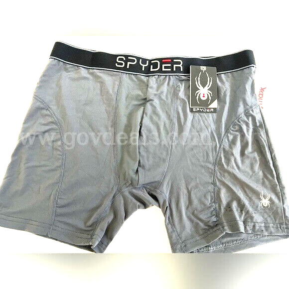 SPYDER UNDERWEAR Elite Men's Boxer Briefs COLOR CHARCOAL EXTRA LARGE NWT $22  *WILL SHIP*   Government Surplus Auction - Photo #3