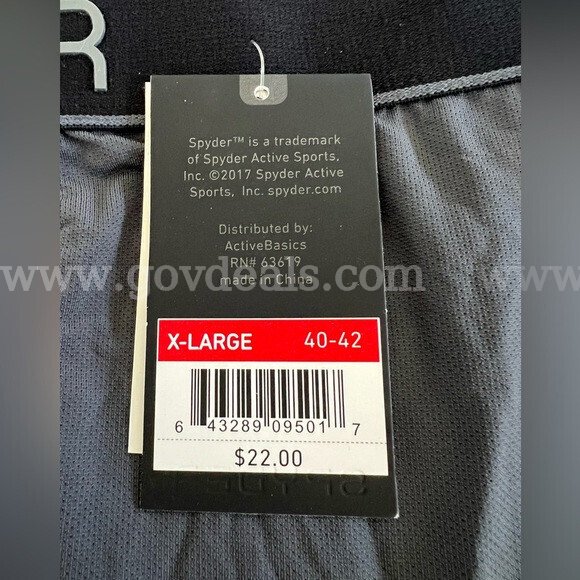 SPYDER UNDERWEAR Elite Men's Boxer Briefs COLOR CHARCOAL EXTRA LARGE NWT $22  *WILL SHIP*   Government Surplus Auction - Photo #5