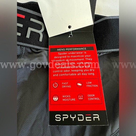 SPYDER UNDERWEAR Elite Men's Boxer Briefs COLOR CHARCOAL EXTRA LARGE NWT $22  *WILL SHIP*   Government Surplus Auction - Photo #6