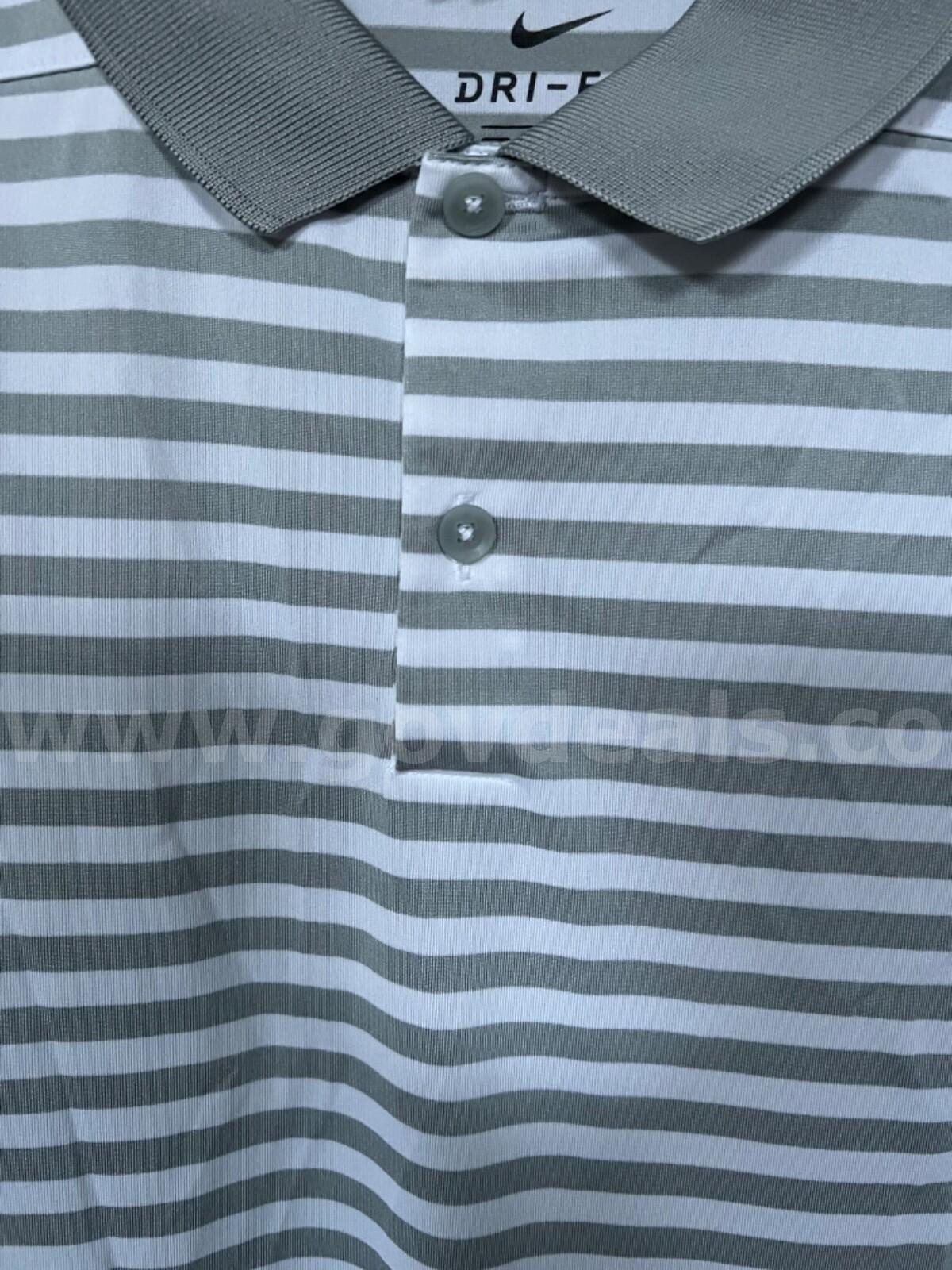 Nike Golf Men's Victory Stripe Polo 2.0 Golf Shirt GM1032 Wolf Gray White NWT *WILL SHIP*   Government Surplus Auction - Photo #3