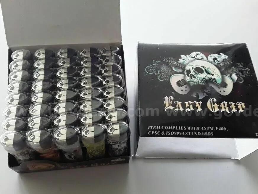 "Lot Of" 40 NEW REUSABLE NEON GAS LIGHTERS EASY GRIP Lighter -Tattoo Classic FULL SIZE Large *CAN SHIP*   Government Surplus Auction - Primary Photo