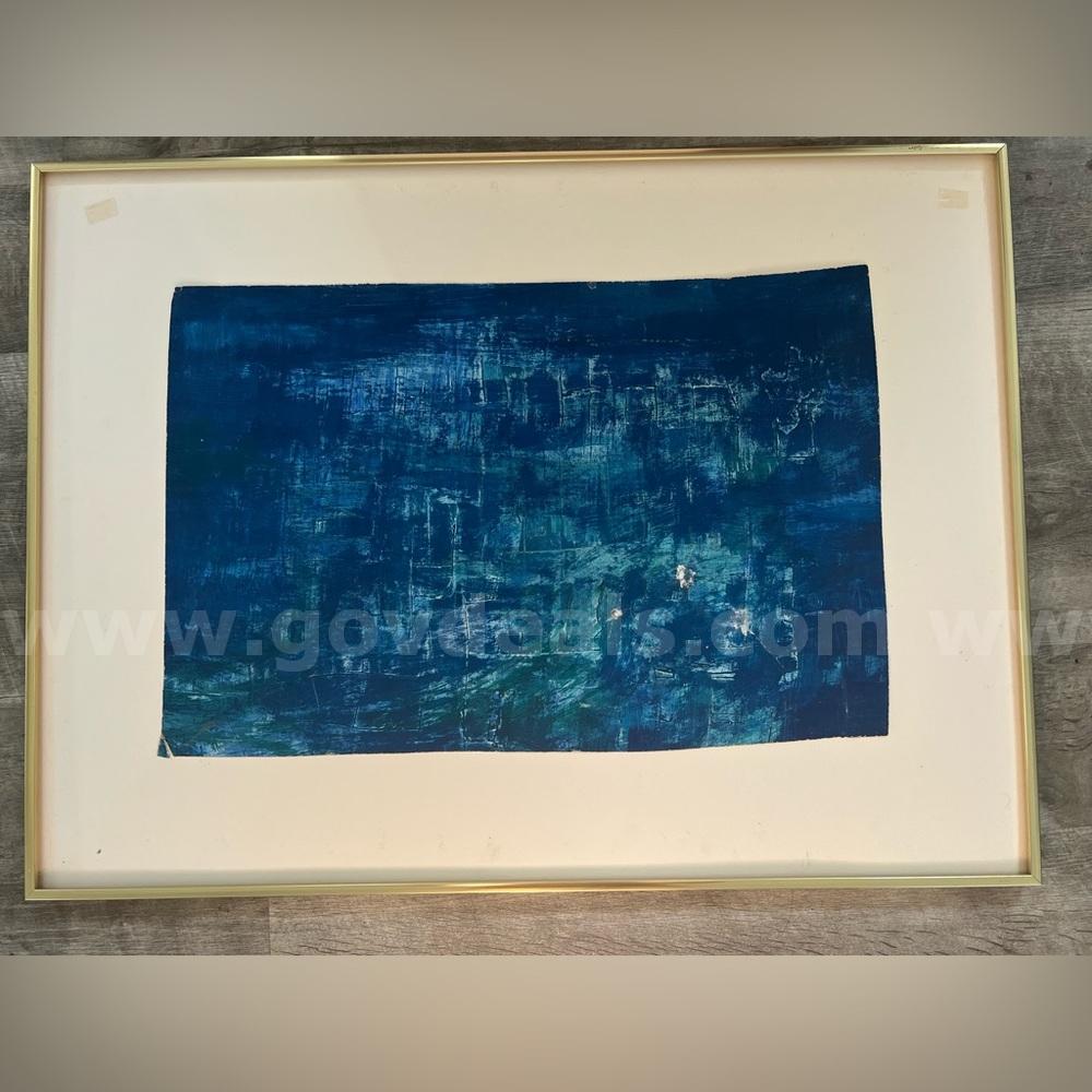 MORRIS SHULMAN (1912-1978)UNSIGNED BLUE ART CASE IN WATERCOLOR ON PAPER,22"x 15" *CAN SHIP* Case  Government Surplus Auction - Primary Photo