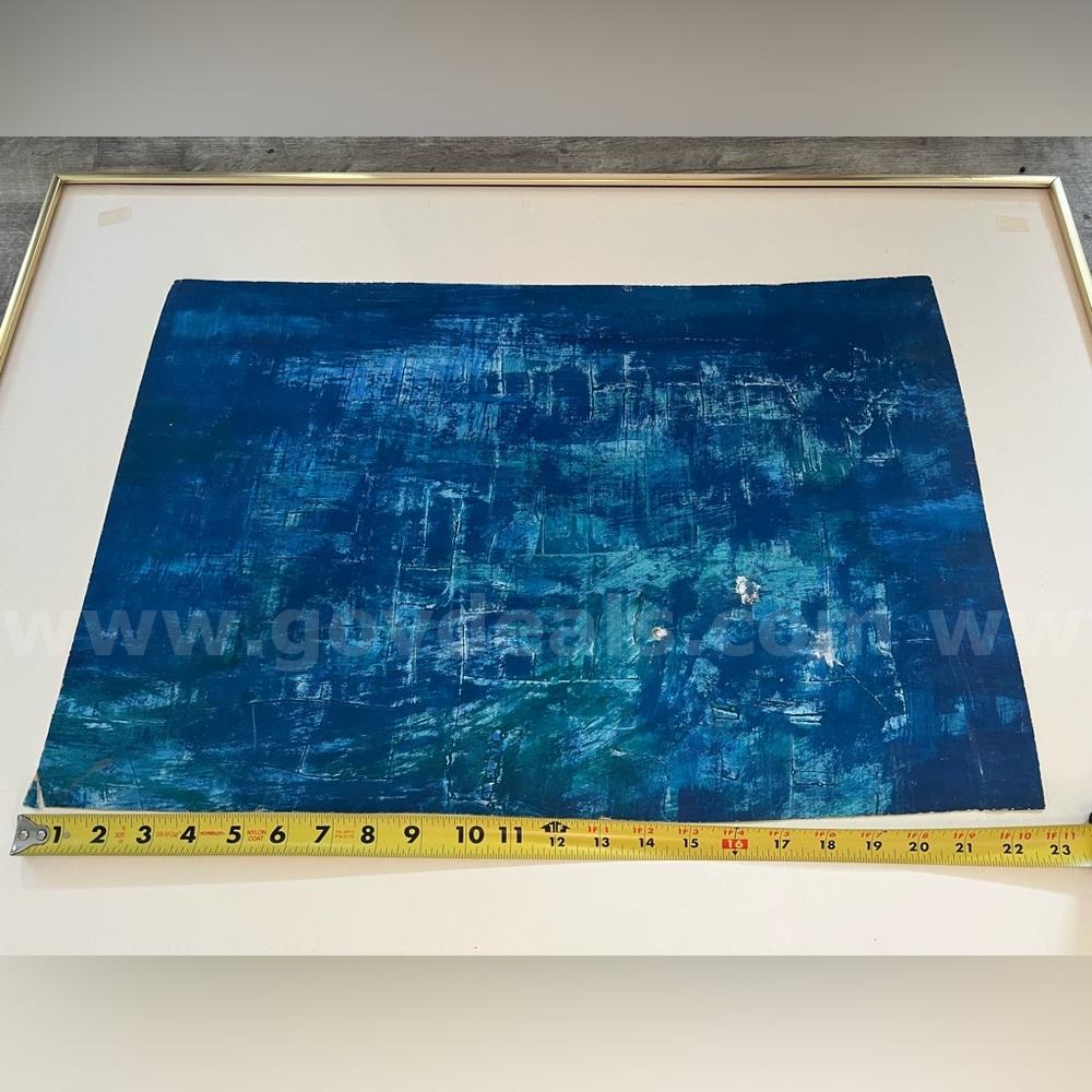MORRIS SHULMAN (1912-1978)UNSIGNED BLUE ART CASE IN WATERCOLOR ON PAPER,22"x 15" *CAN SHIP* Case  Government Surplus Auction - Photo #6