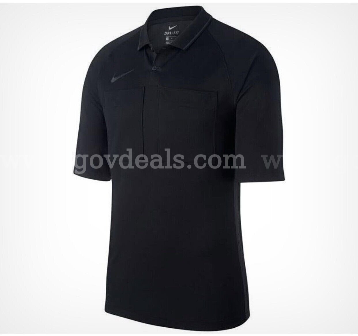 Nike Dri-FIT Jersey Polo Shirt Black #AA0735-010 Mens Size Medium NWT $75 *WILL SHIP*   Government Surplus Auction - Primary Photo