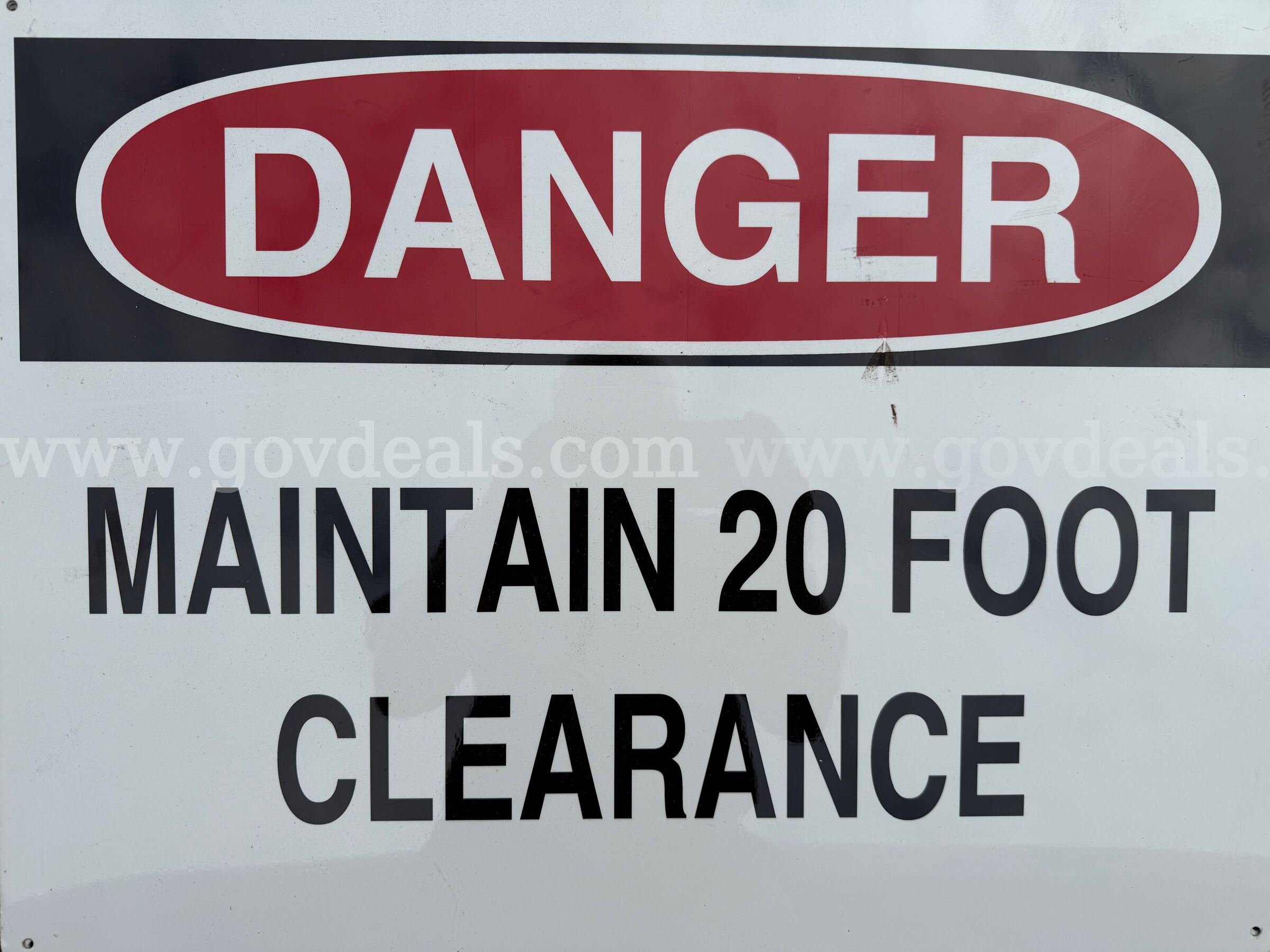 DANGER MAINTAIN 20 FOOT CLEARANCE Sign big size 24" x 18" made from metal/aluminum *WILL SHIP*   Government Surplus Auction - Photo #2