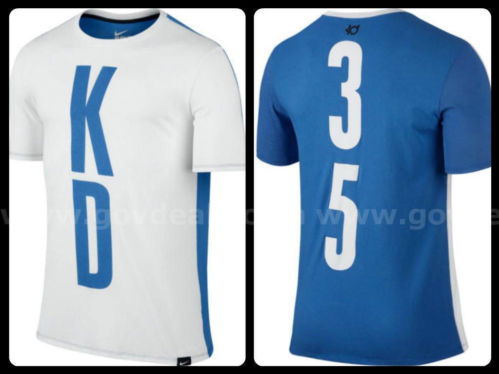VINTAGE Nike Kevin Durant Split Mens T-Shirt Blue White 778464 101 SIZE LARGE NWT *WILL SHIP*   Government Surplus Auction - Primary Photo