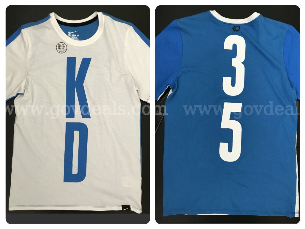 VINTAGE Nike Kevin Durant Split Mens T-Shirt Blue White 778464 101 SIZE LARGE NWT *WILL SHIP*   Government Surplus Auction - Photo #4