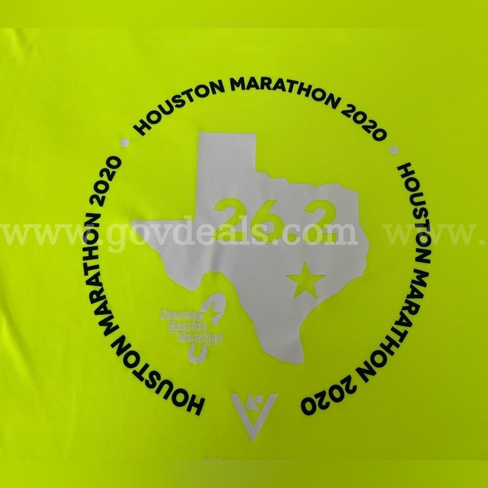 RARE / HOUSTON MARATHON 26.2 VIEWPOINT MEN'S YELLOW ATHLETIC SHIRT MEDIUM NWT *WILL SHIP*   Government Surplus Auction - Photo #2