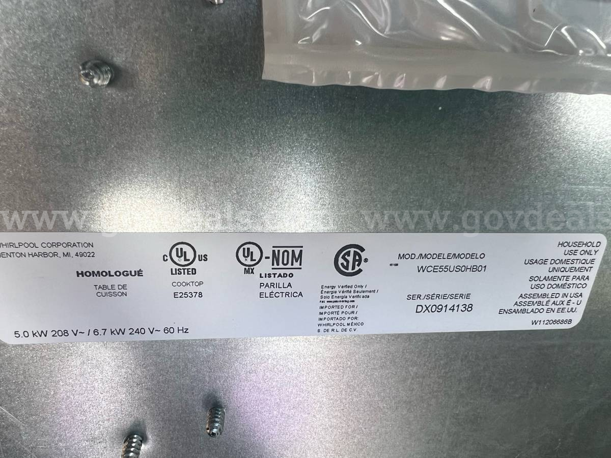 Whirlpool GLASS cook top   Government Surplus Auction - Photo #6
