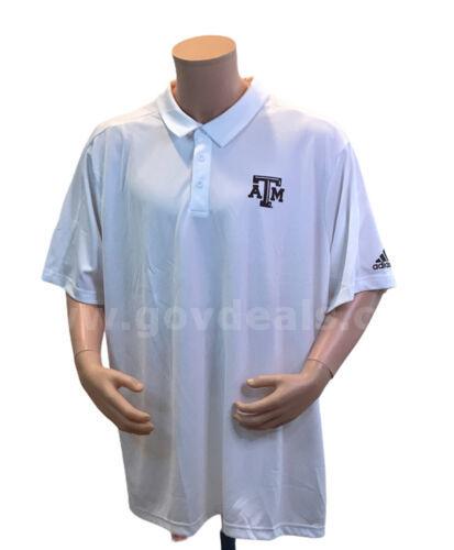 ADIDAS Texas A&M Aggies White Polo Coaches GAME MODE POLO NCAA EC2785 SIZE 2XL/XXL *WILL SHIP*  EC2785 Government Surplus Auction - Photo #3