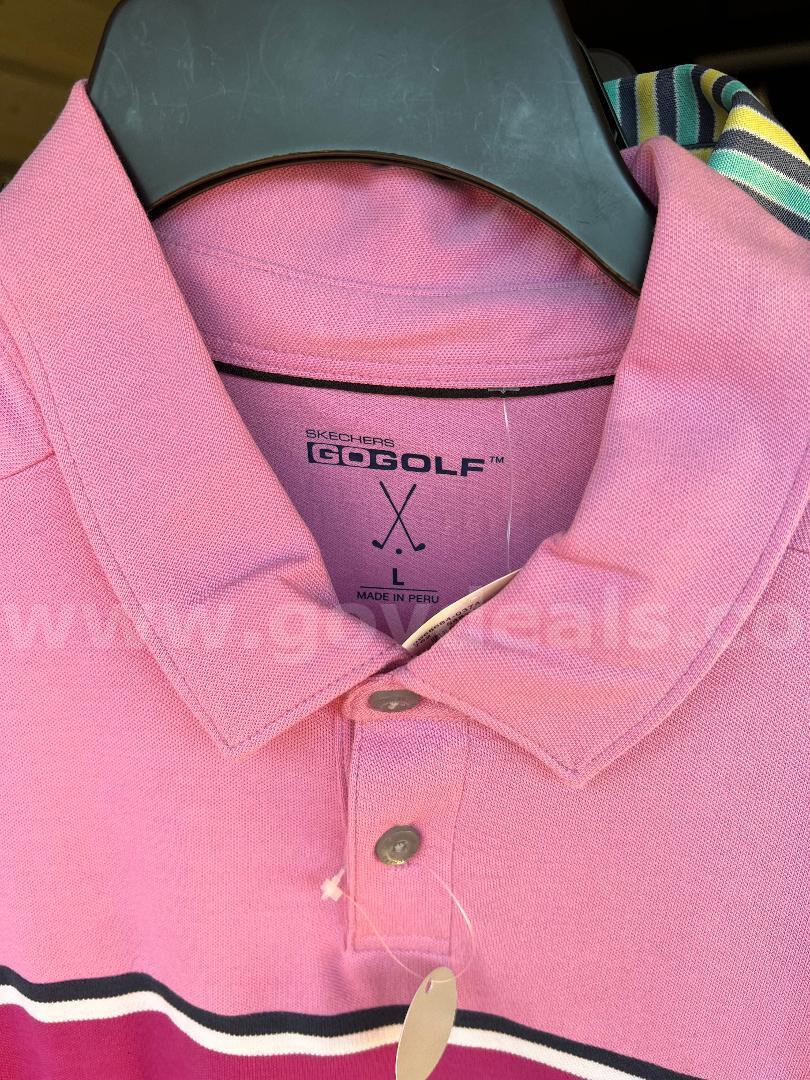Skechers GO GOLF Fade Engineered Stripe Polo STYLE #MTO7 Lavender Large NWT *WILL SHIP*   Government Surplus Auction - Photo #3