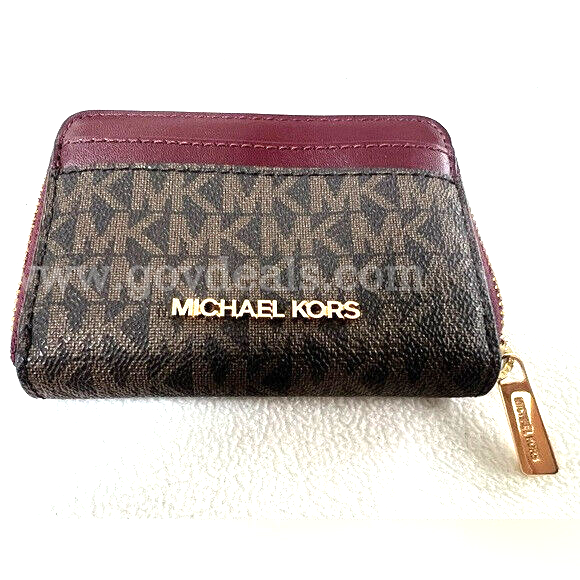MICHAEL KORS Small Logo and Leather ZIP Wallet PM2106 F21 NEW WITHOUT TAGS *WILL SHIP*