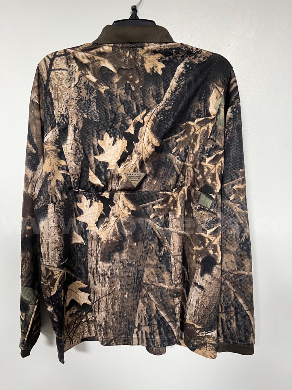 COLUMBIA PHG TIMBERWOLF LONG SLEEVE Polo CAMOUFLAGE Shirt, Men’s MEDIUM NWOT *WILL SHIP*   Government Surplus Auction - Photo #3