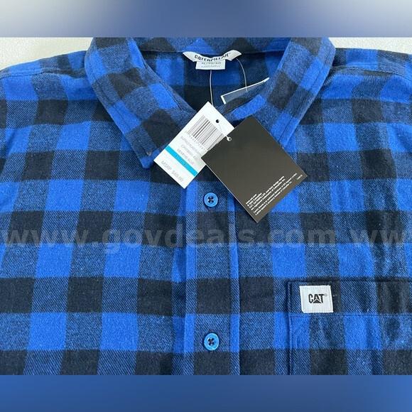 CATERPILLAR BUFFALO PLAID FLANNEL MENS BUTTON DOWN SHIRT MEMPHIS BLUE XL NWT $60 *WILL SHIP* Caterpillar  Government Surplus Auction - Photo #3