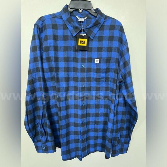 CATERPILLAR BUFFALO PLAID FLANNEL MENS BUTTON DOWN SHIRT MEMPHIS BLUE XL NWT $60 *WILL SHIP* Caterpillar  Government Surplus Auction - Photo #4