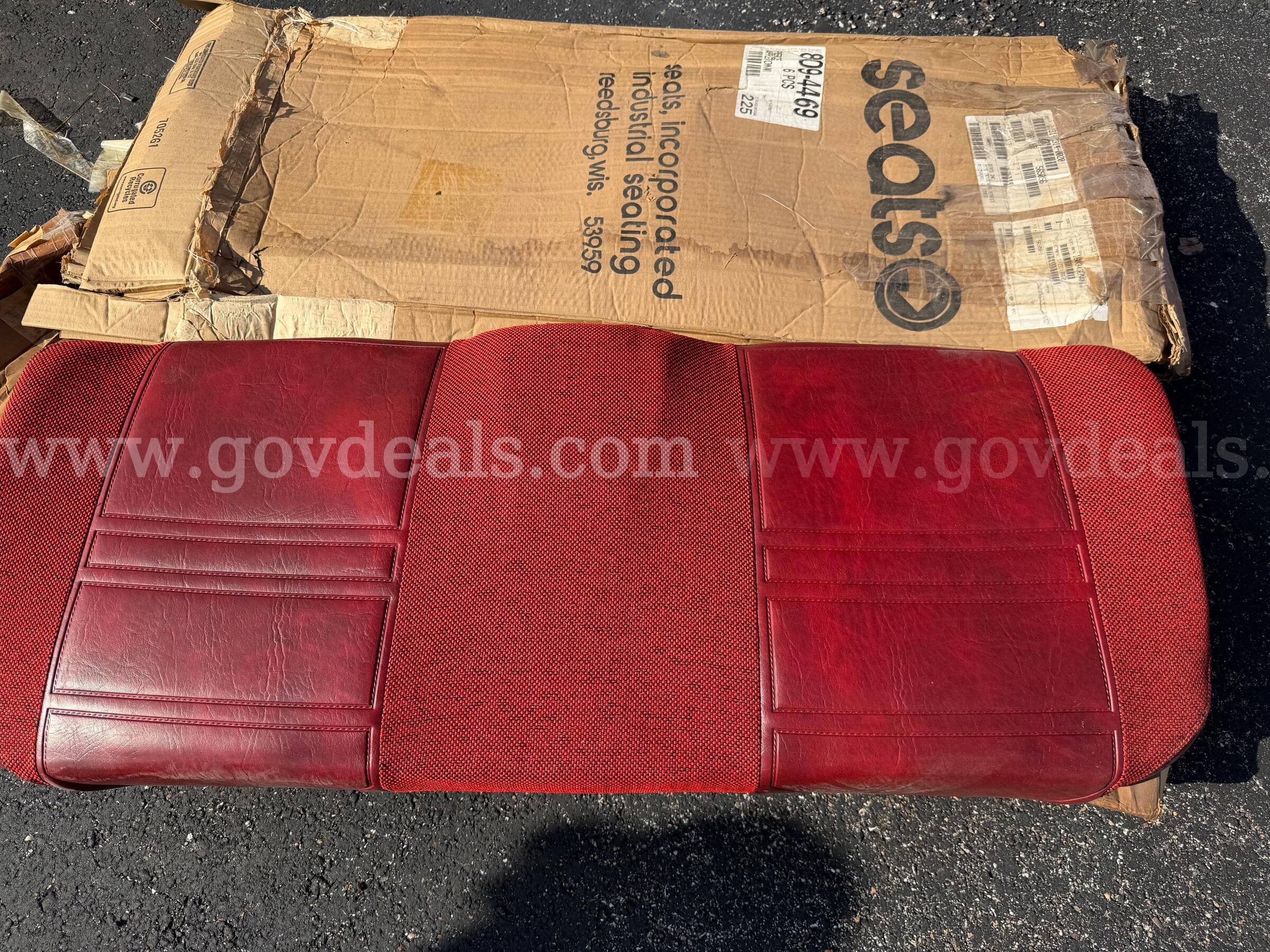 PIERCE FIRETRUCK BOTTOM SEATS COLOR RED NEVER USED *WILL SHIP*   Government Surplus Auction - Primary Photo