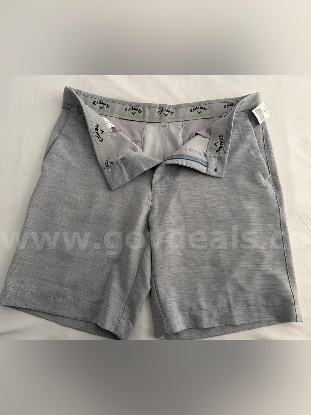 CALLAWAY Golf Short Flat Front Short Men's Size 36 Color Solid Grey *WILL SHIP*   Government Surplus Auction - Photo #2