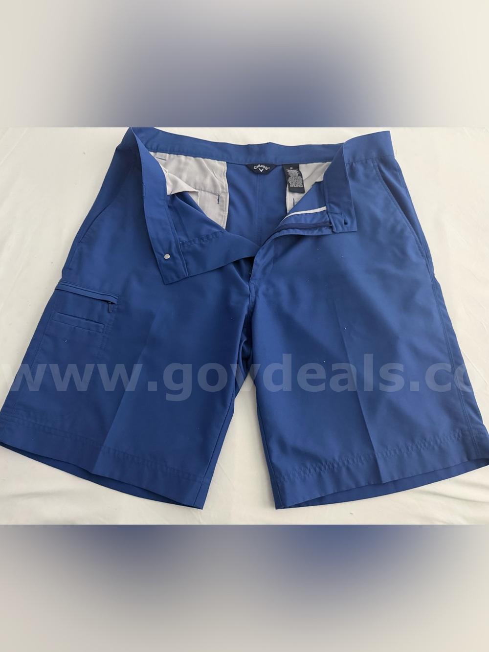 CALLAWAY Golf Short Flat Front Short Mens Size 36 Color Solid Blue Side Pocket *WILL SHIP*   Government Surplus Auction - Primary Photo
