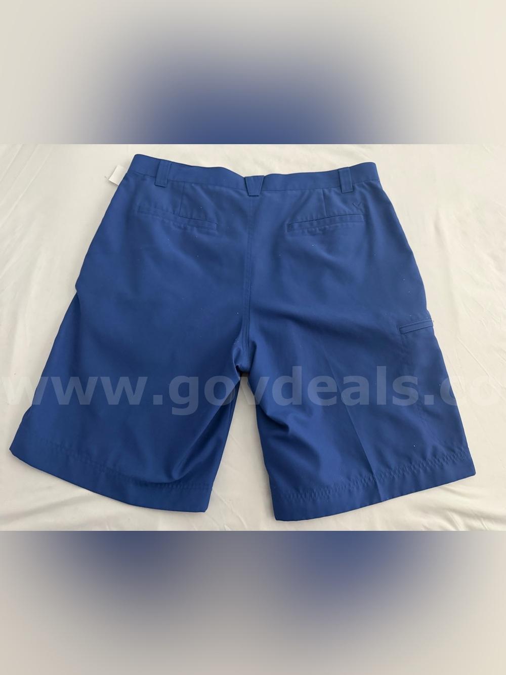 CALLAWAY Golf Short Flat Front Short Mens Size 36 Color Solid Blue Side Pocket *WILL SHIP*   Government Surplus Auction - Photo #3