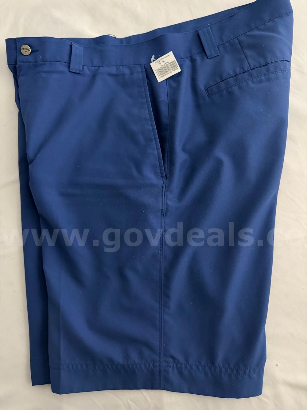 CALLAWAY Golf Short Flat Front Short Mens Size 36 Color Solid Blue Side Pocket *WILL SHIP*   Government Surplus Auction - Photo #5