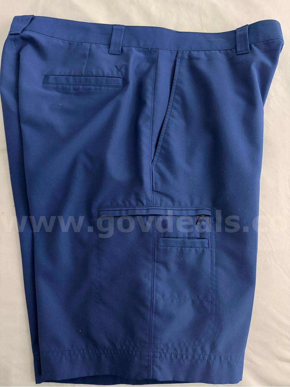 CALLAWAY Golf Short Flat Front Short Mens Size 36 Color Solid Blue Side Pocket *WILL SHIP*   Government Surplus Auction - Photo #6