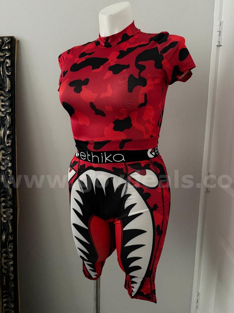 ETHIKA WOMEN'S ELASTIC/STRETCH SET SHORTS AND T-SHIRT SIZE LARGE NEW WO/TAG *WILL SHIP*   Government Surplus Auction - Photo #5