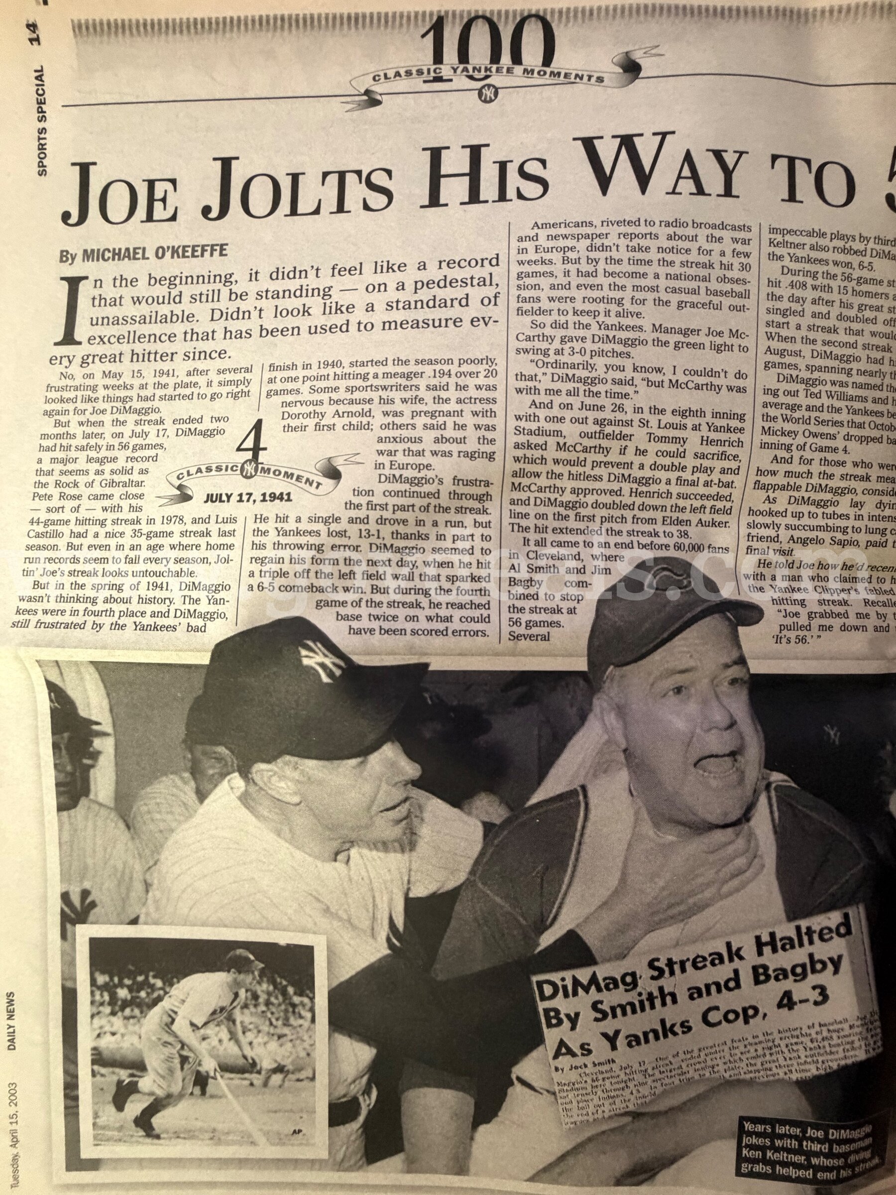 NEW YORK YANKEES 100 CLASSIC YANKEE MOMENTS BY DAILY NEWS FROM TUESDAY,APRIL 15, 2003 *WILL SHIP*  100 Government Surplus Auction - Photo #6