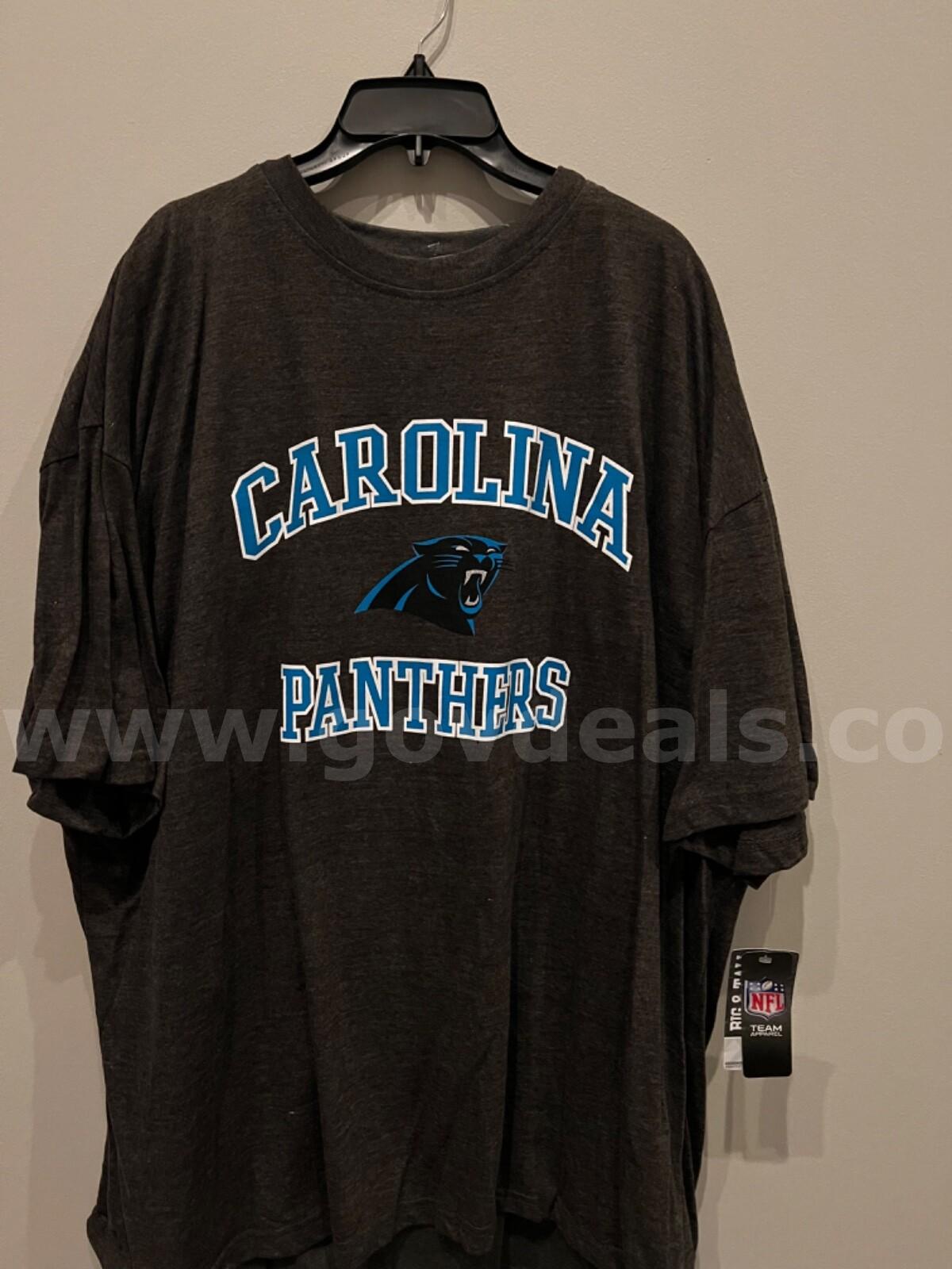 RARE / MAJESTIC NFL BIG & TALL CAROLINA PANTERS MENS T-Shirt SIZE:4XL COLOR:GREY NWT *WILL SHIP*   Government Surplus Auction - Photo #2