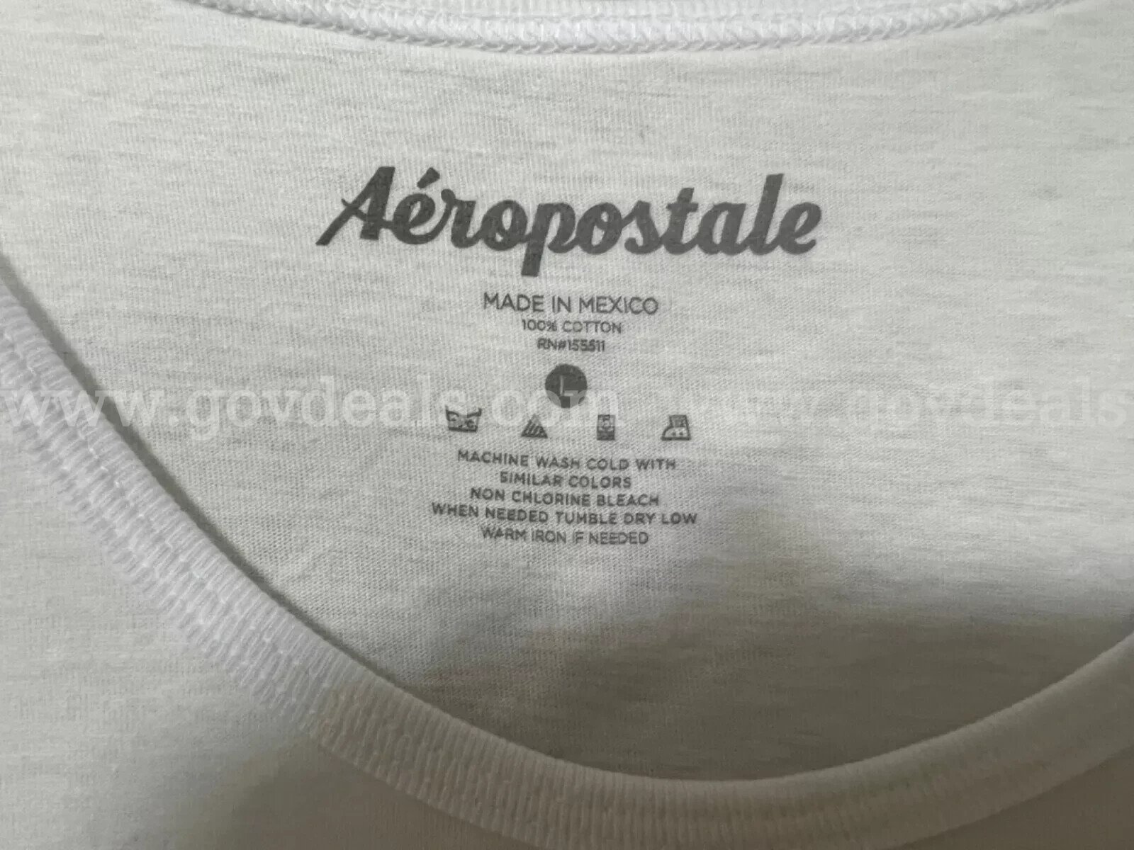 AEROPOSTALE NYC MEN'S WHITE TANK TOP SHIRT 100% COTTON #ATE10522BL SIZE LARGE *WILL SHIP*   Government Surplus Auction - Photo #2