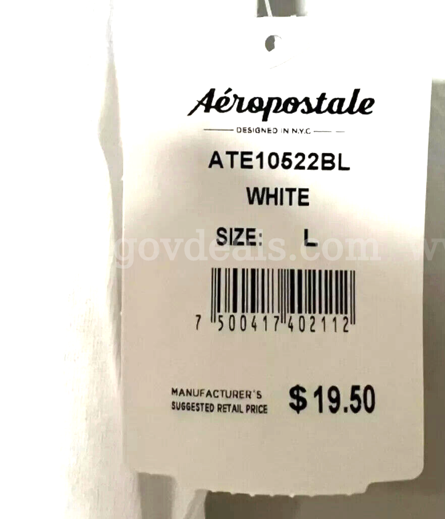 AEROPOSTALE NYC MEN'S WHITE TANK TOP SHIRT 100% COTTON #ATE10522BL SIZE LARGE *WILL SHIP*   Government Surplus Auction - Photo #6